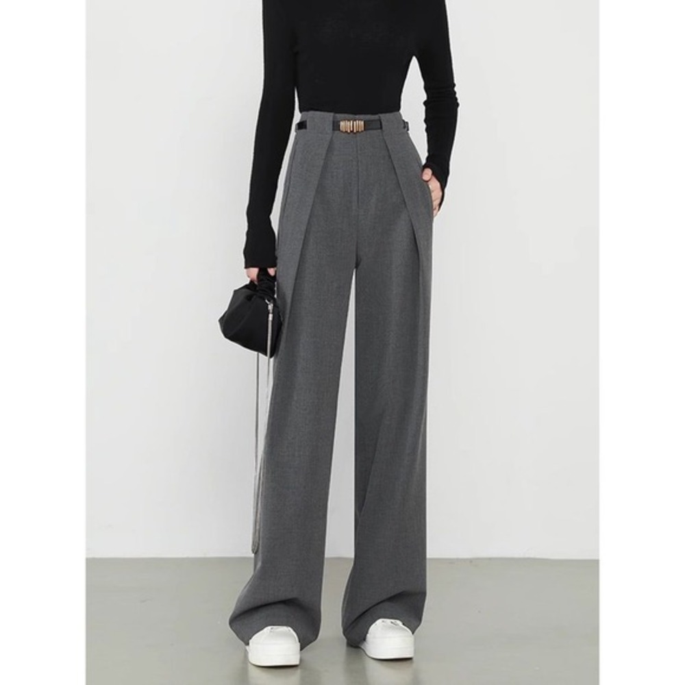 Commense Gray Wide Leg Pants